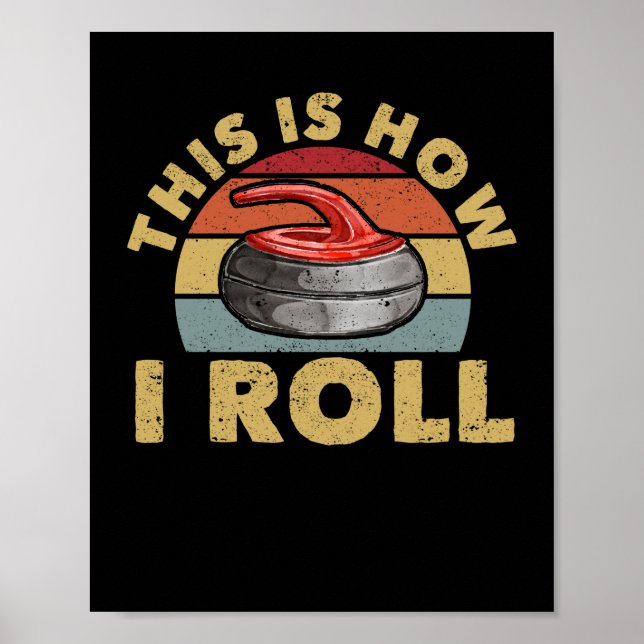 Poster Como rolar o curling do jogador fã de inverno curi (Frente)