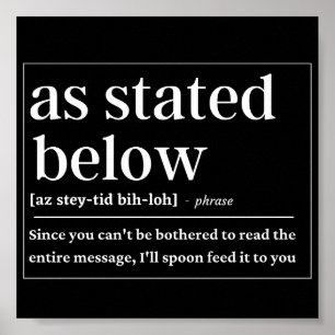 Poster Como se diz abaixo a definição engraçada