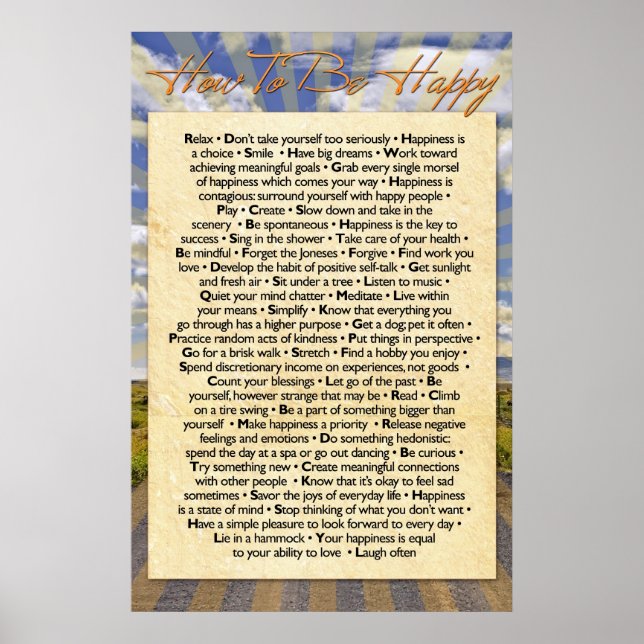 Póster Como ser feliz (Frente)
