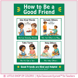 Poster Como Ser um Bom Amigo Gráfico de Referência para a
