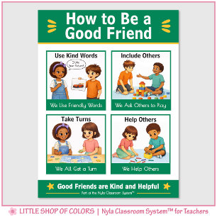 Poster Como Ser um Bom Amigo Gráfico de Referência para a