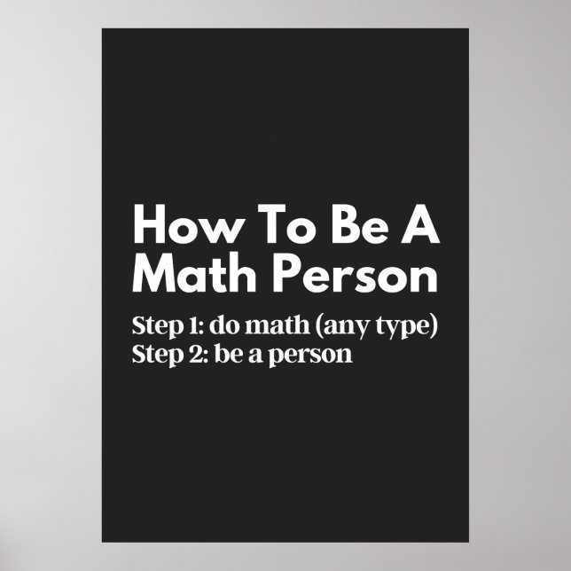 Poster Como Ser Uma Pessoa De Matemática (Frente)