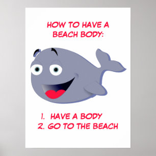 Poster Como ter um corpo de praia, verão engraçado
