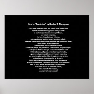 Poster Como tomar café da manhã por Hunter S Thompson