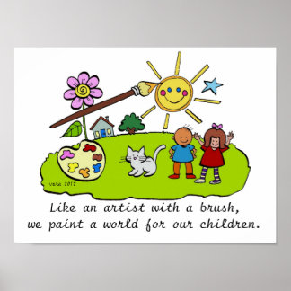 Póster Como um artista com um pincel