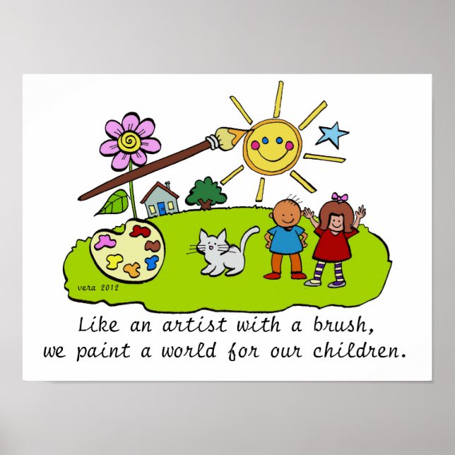 Póster Como um artista com um pincel (Frente)