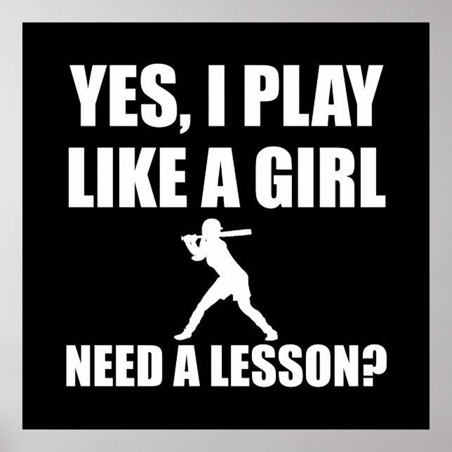 Póster Como Uma Garota Softball (Frente)