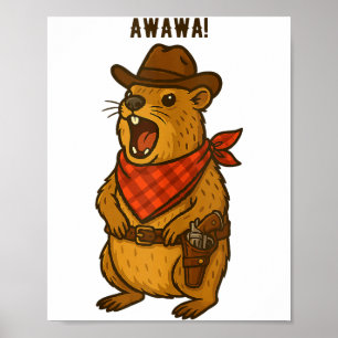 Poster Como vai Cowboy Rock Hyrax Awawa Ocidental Camisa