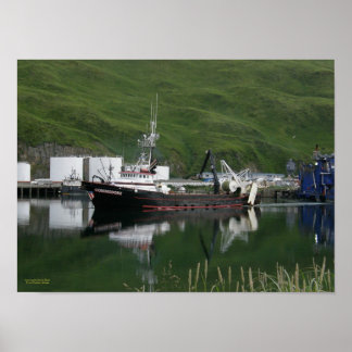 Póster Comodoro, Arrasto de Pesca no porto neerlandês, AK