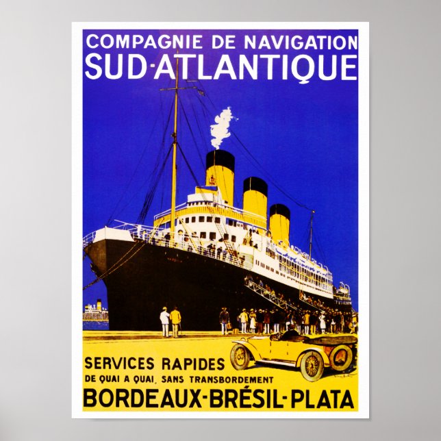 Poster Compagnie De Navigation Sud Atlantique (Frente)