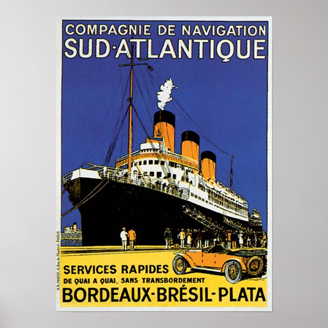 Poster Compagnie de Navigation Sud-Atlantique (Frente)
