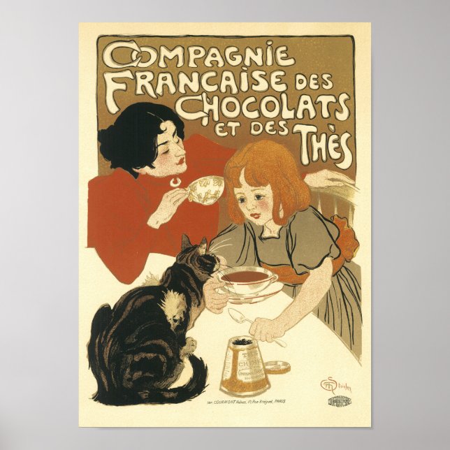 Poster Compagnie Francais de Chocolats Vintage Anúncio fr (Frente)