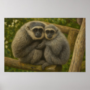 Poster Companheiros Gibbons - Retrato Emocional de Vida S