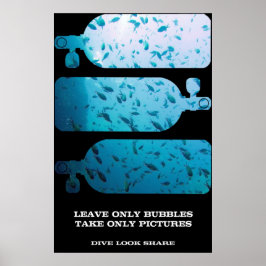 Póster compartilhamento de aparência de mergulho