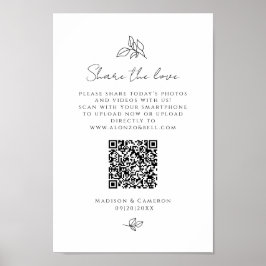 Poster Compartilhe a Festa de casamento do Código QR Love