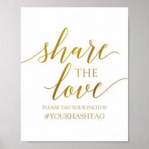 Póster Compartilhe da caligrafia romântica do amor -