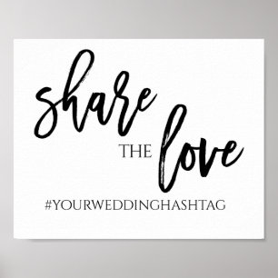 Poster Compartilhe do amor que Wedding o preto do sinal