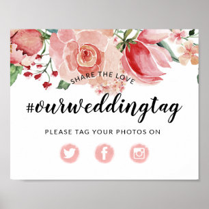 Poster Compartilhe do amor que Wedding o sinal social dos