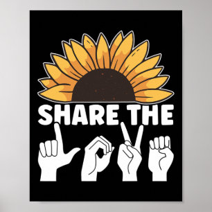 Poster Compartilhe o Amor Conscientização da Língua Ameri