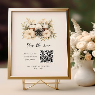 Poster Compartilhe o Código QR de Casamento da Câmara de