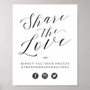 Poster Compartilhe o símbolo de mídia social Love Photo