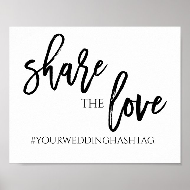 Poster Compartilhe o sinal de hashtag de casamento do amo (Frente)