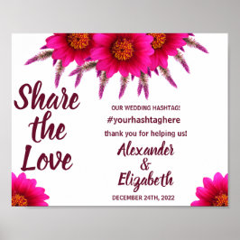 Poster Compartilhe o sinal Love Social Media Wedding Purp