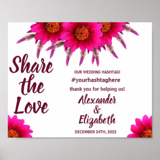 Poster Compartilhe o sinal Love Social Media Wedding Purp
