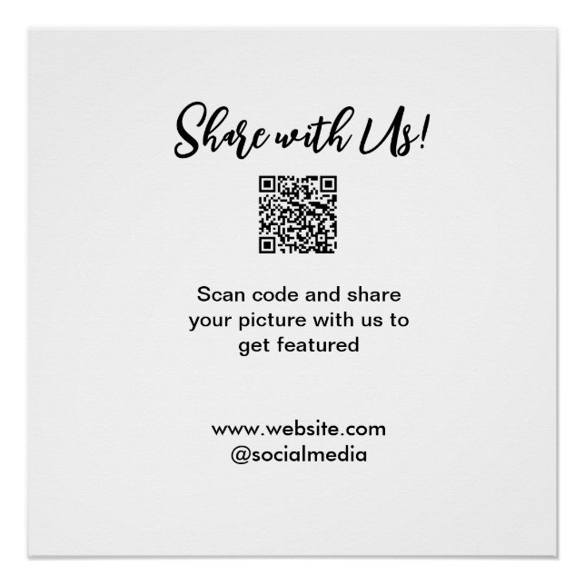 Póster Compartilhe sua imagem digitalize código QR adicio (Frente)
