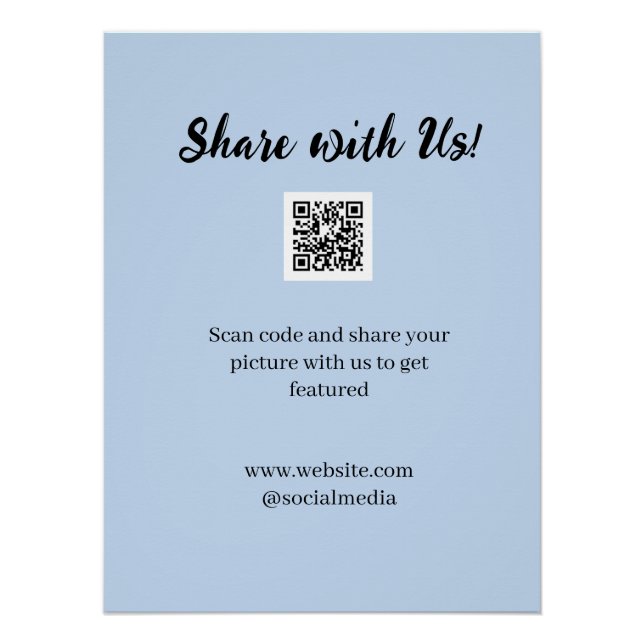 Póster Compartilhe sua imagem digitalize código QR adicio (Frente)