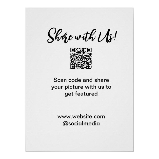 Póster Compartilhe sua imagem digitalize código QR adicio (Frente)