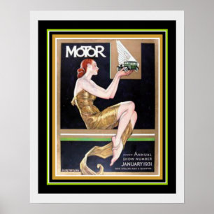 Póster Compartimento 16 x 20 do motor do cobrir do art