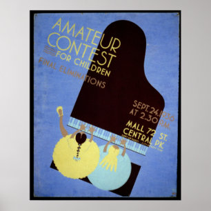 Póster Competição amadora da música de WPA para as