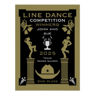 Póster Competição de dança de linha americana