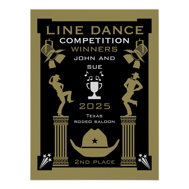 Póster Competição de dança de linha americana (Frente)