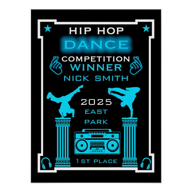 Póster Competição de Dança Hip Hop (Frente)