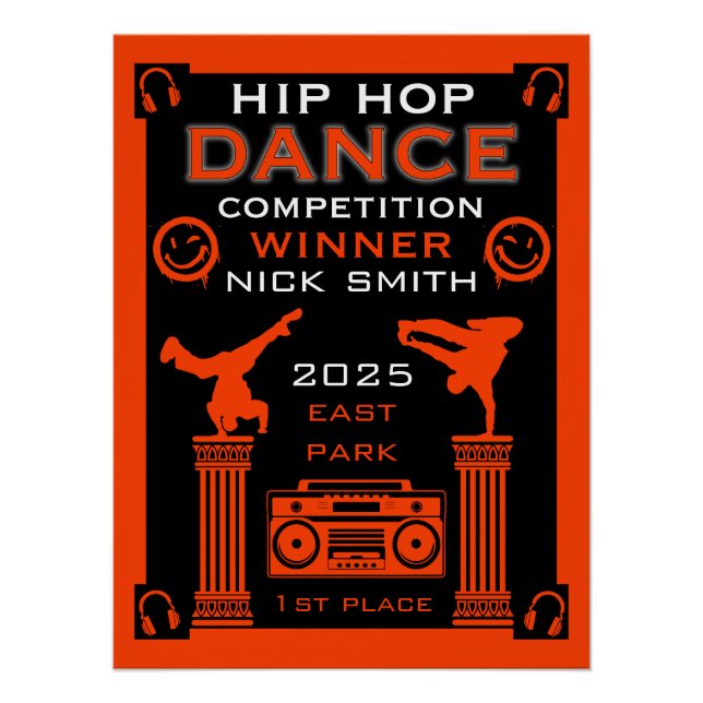 Póster Competição de dança Hip Hop (Frente)