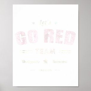 Poster Competição de Jogo de Guerra Vintage Lets Go Red T
