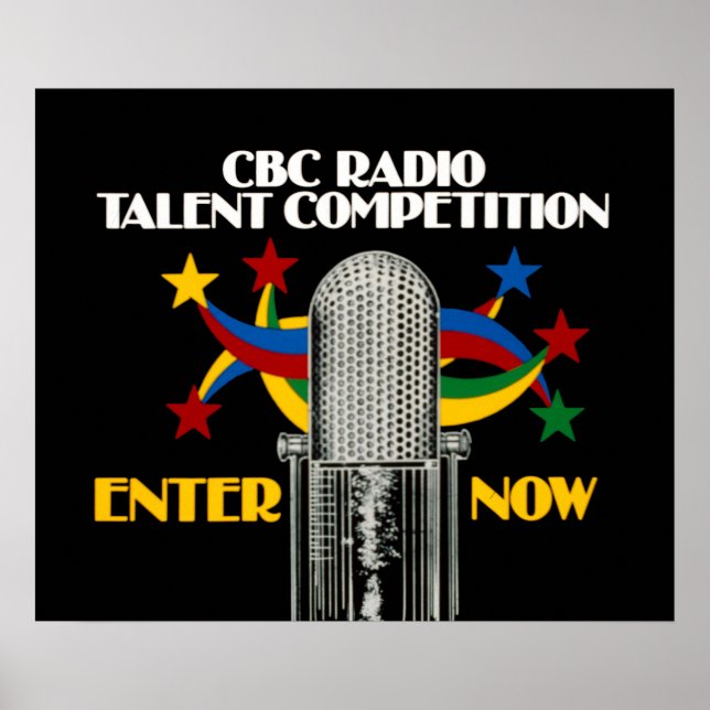 Póster Competição de rádio CBC para talentos - promoção (Frente)