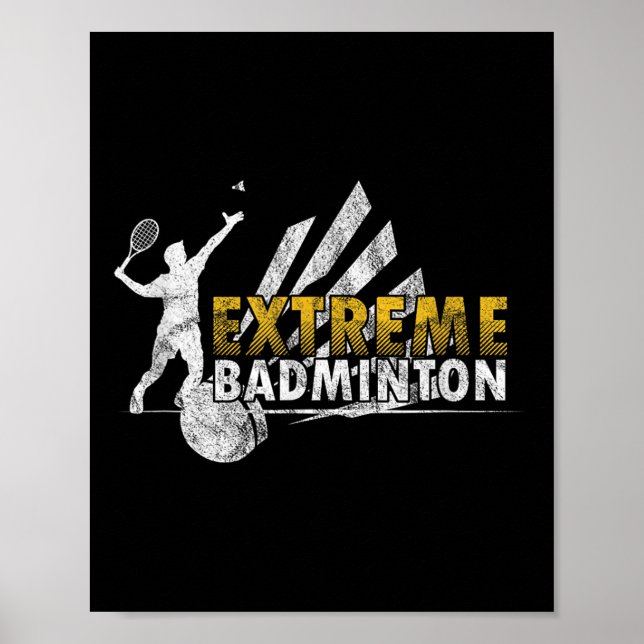Poster Competitiva Extreme Badminton Game Competitive Pla (Frente)