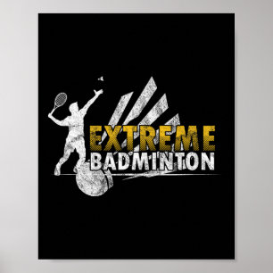 Poster Competitiva Extreme Badminton Game Competitive Pla