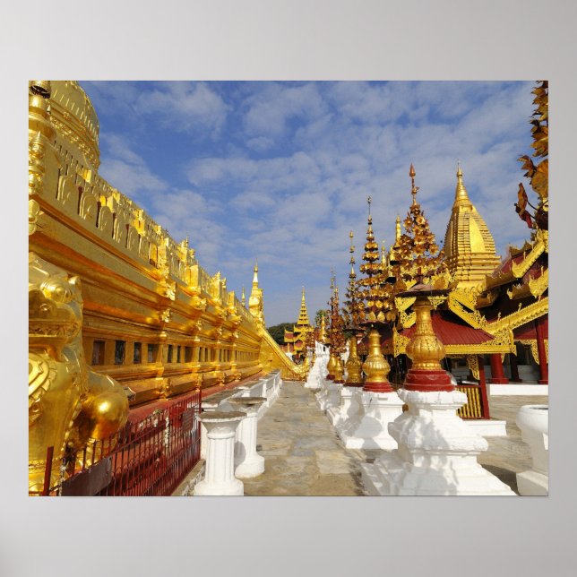 Poster complexo da Pagode Shwezigon em Bagan (Pagan), (Frente)