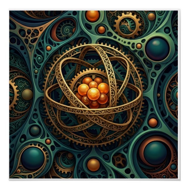 Póster Complexo de Engrenagens Vortex de Orbe Mecânico St (Frente)