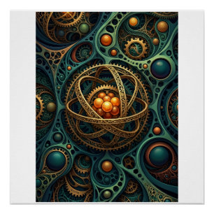 Póster Complexo de Engrenagens Vortex de Orbe Mecânico St