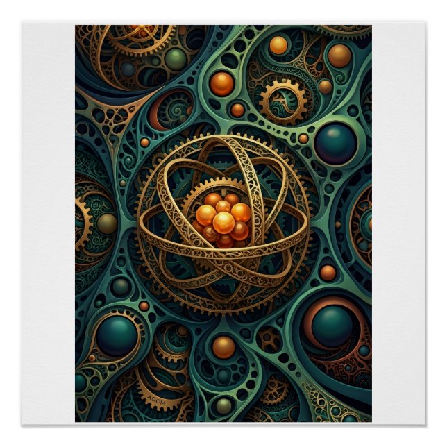 Póster Complexo de Engrenagens Vortex de Orbe Mecânico St (Frente)