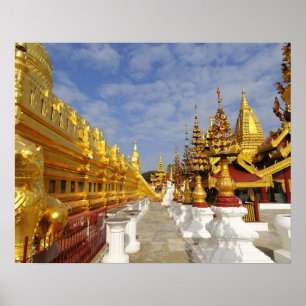 Poster Complexo Shwezigon Pagoda em Bagan (Pagan),