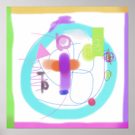 Poster Composição Abstrata Colorida