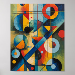 Poster Composição Abstrata Geométrica Dinâmica