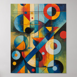 Poster Composição Abstrata Geométrica Dinâmica
