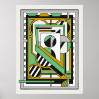 Composição Abstrata Moderna Geométrica